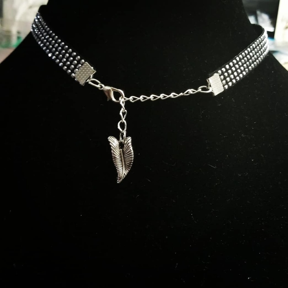 Handmade Black Studded Choker - Picture 2 of 3